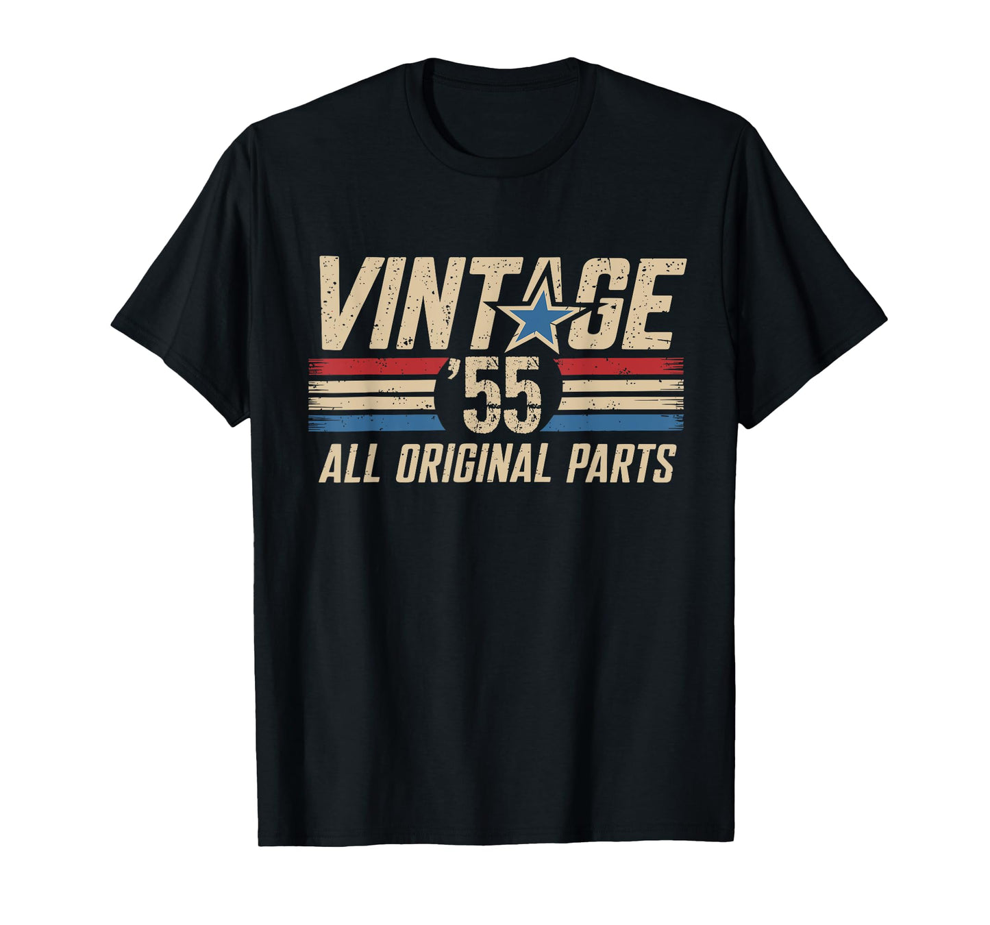 Retro Vintage 1955 All Original Parts 70th Birthday For Men T-Shirt