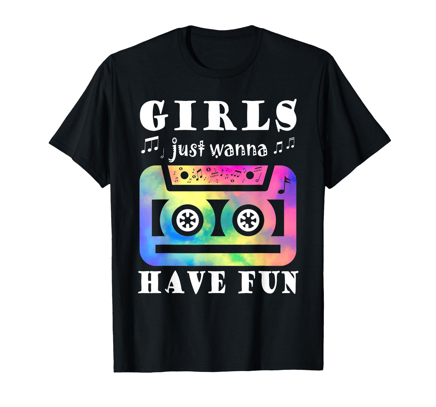 Funny 80s 90s Girls Just Wanna Have Fun Cassette Vintage T-Shirt