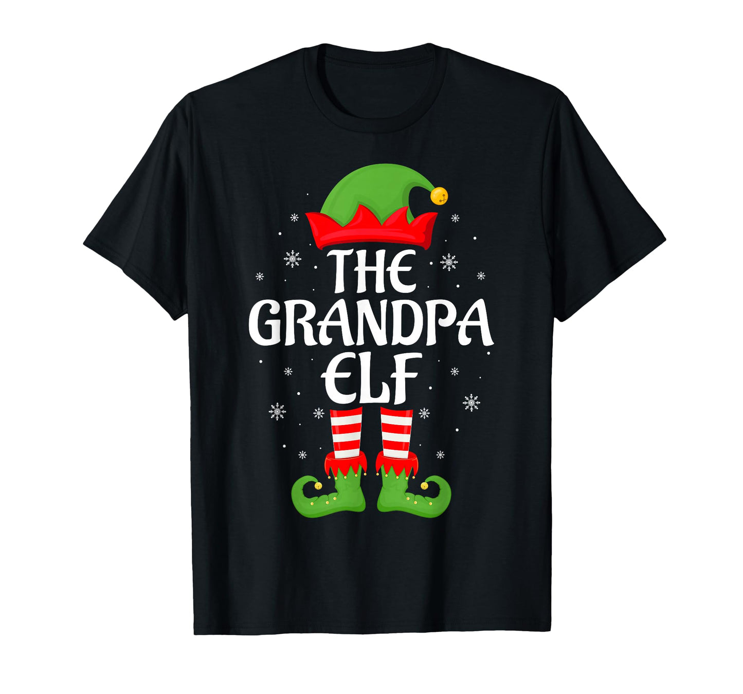 Grandpa Elf Xmas Family Matching Elf Squad Christmas T-Shirt