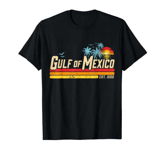 Gulf of Mexico Forever Est 1550 Retro Vintage Beach Mens T-Shirt