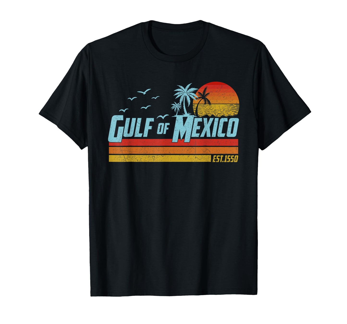 Gulf of Mexico Est 1550 Retro Vintage Beach T-Shirt