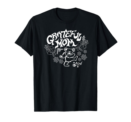Grateful Dead Grateful Mom Dancing Bear and Flowers Band T-Shirt