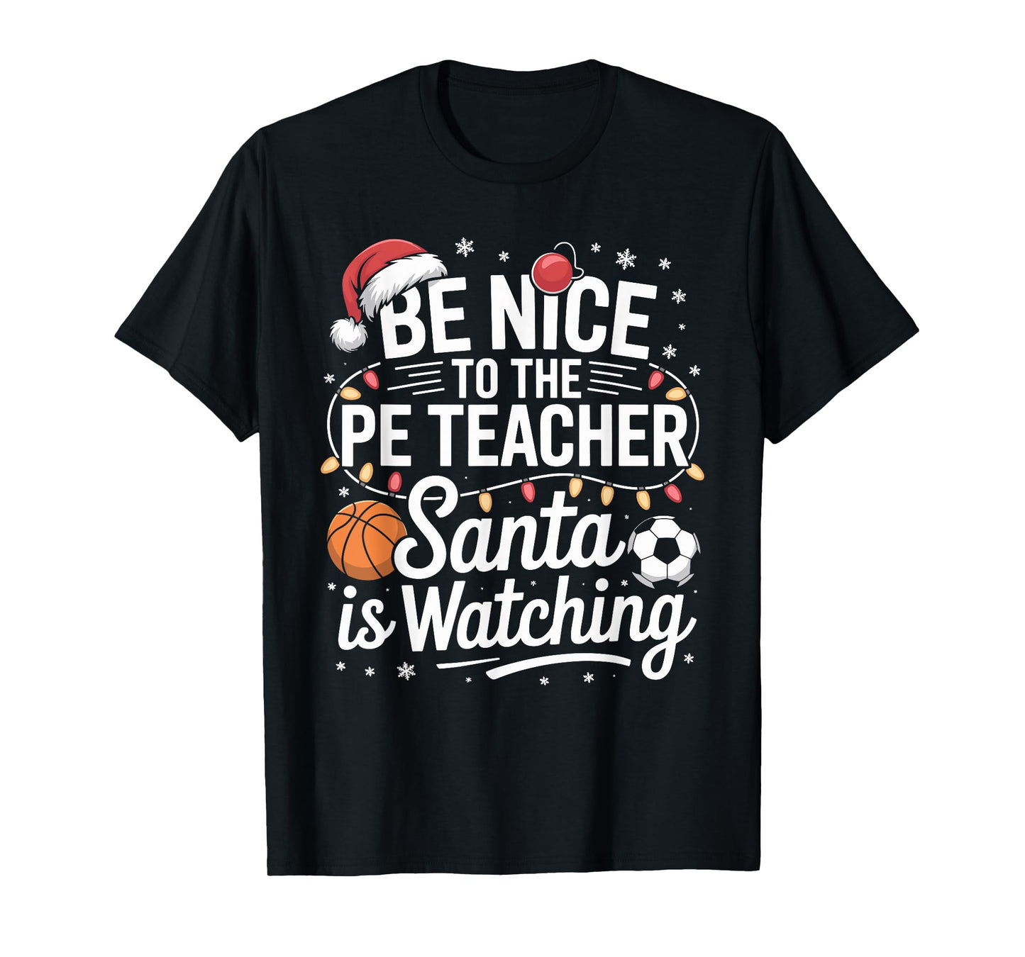 Funny PE Teacher Christmas Physical Education Xmas T-Shirt