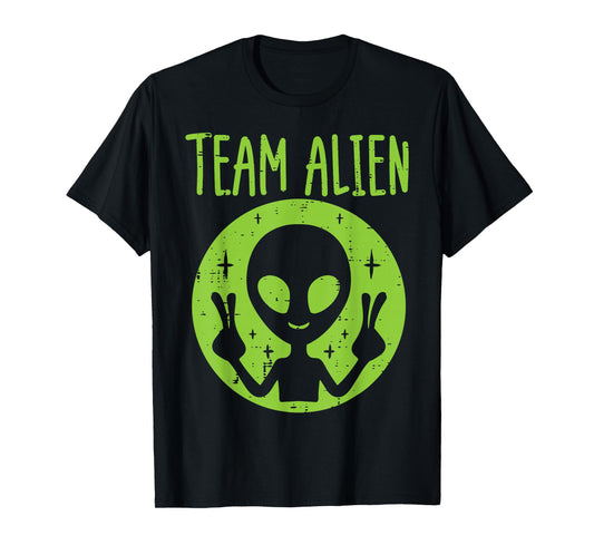 Team Alien Peace Funny Ufo Space Women Kid Youth Toddler Men T-Shirt