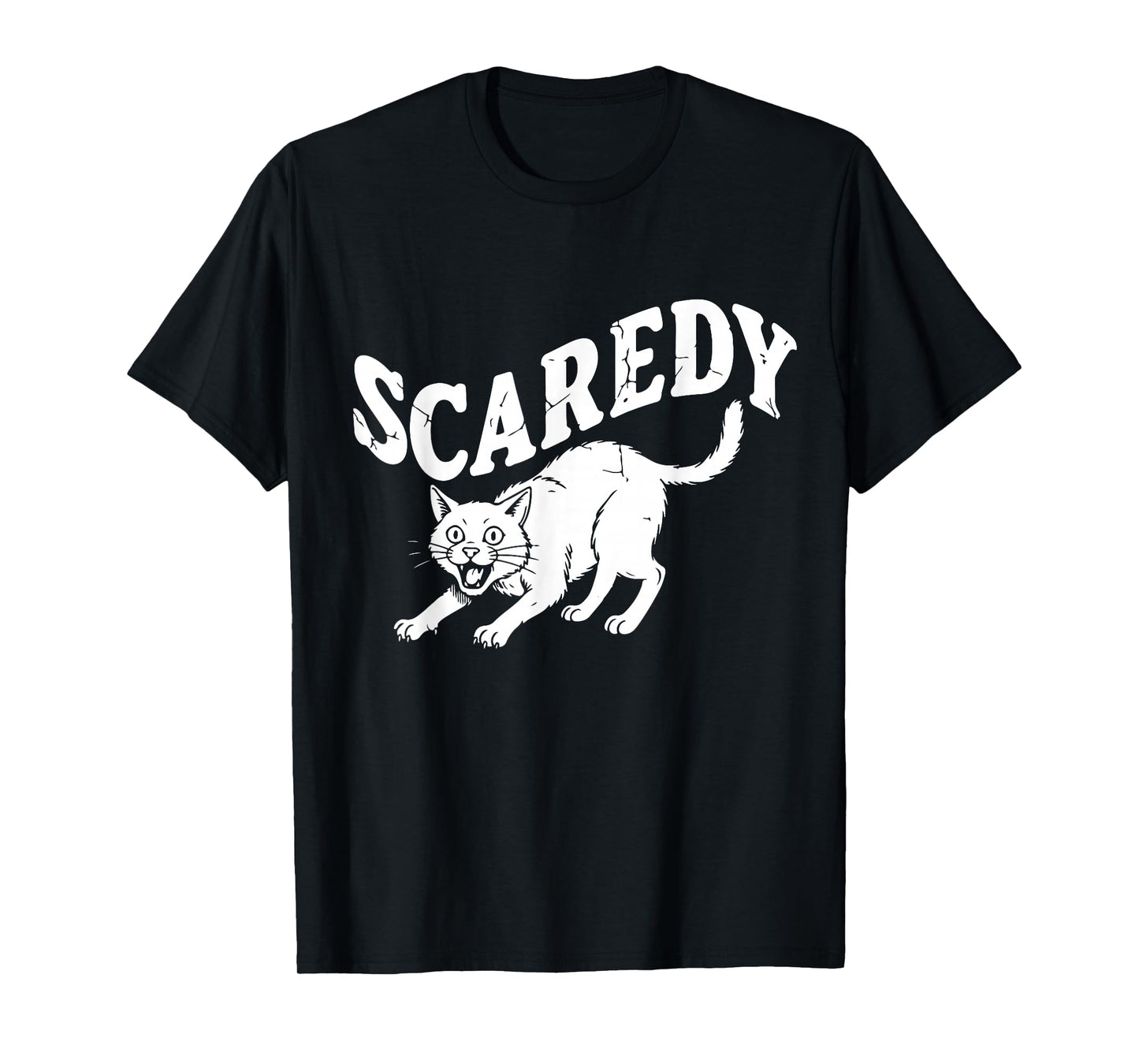 Spooky Scared Cat “Scaredy” Halloween Graphic Tee T-Shirt