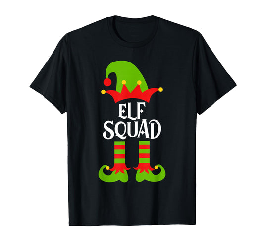 Elf Squad Funny Christmas Xmas Santa Family Holiday Pajamas T-Shirt
