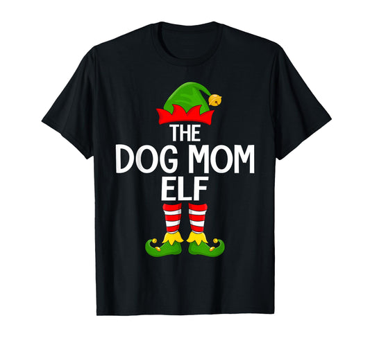 Dog Mom Elf Xmas Matching Family Elf Squad Christmas Women T-Shirt