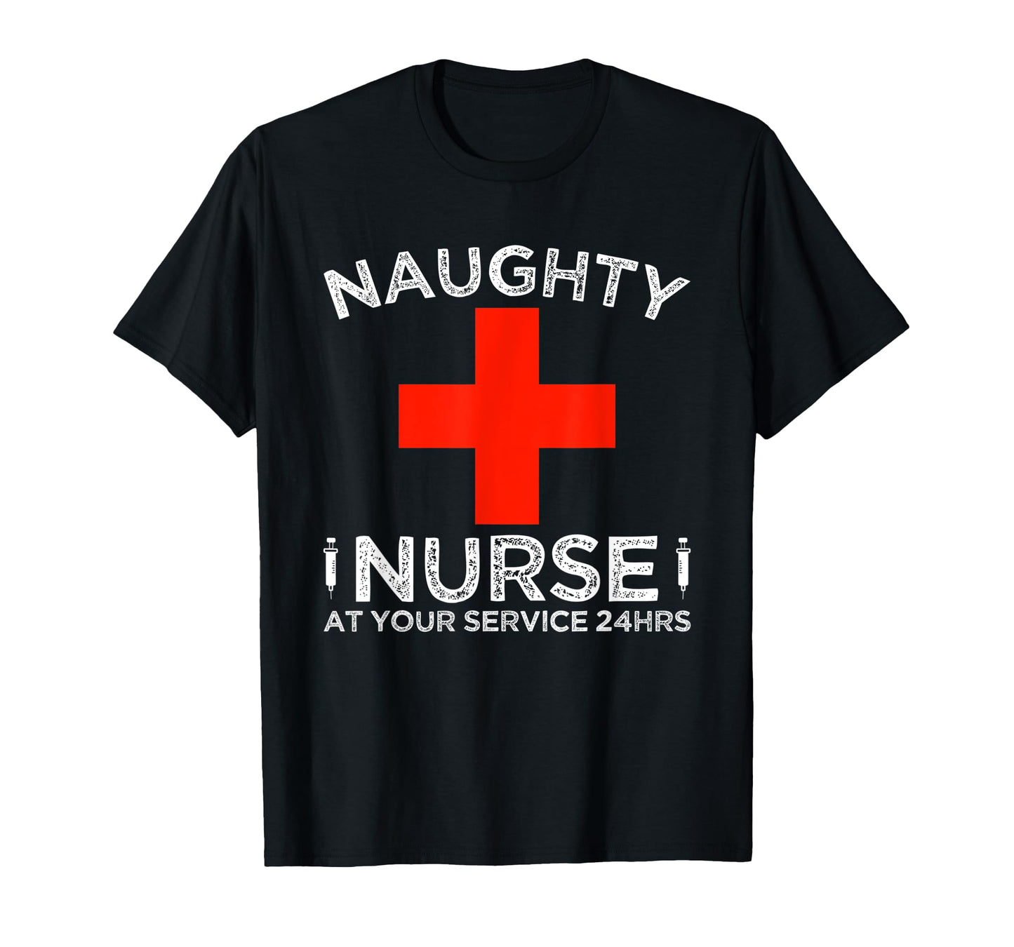 Naughty Nurse At Your Service 24 Hours Halloween Adult Joke T-Shirt