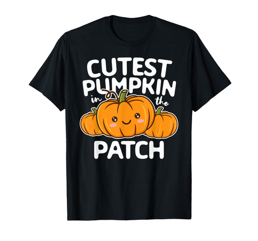 Cutest Pumpkin In The Patch Halloween Thanksgiving Boy Girl T-Shirt