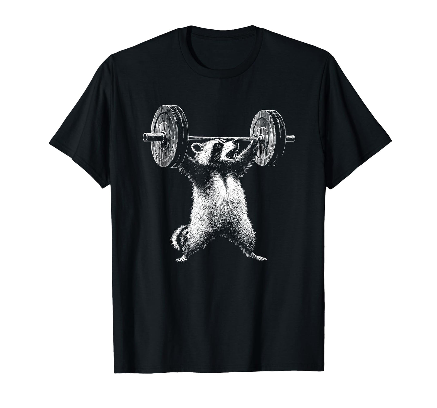 deadlift raccoon gym weight training T-Shirt