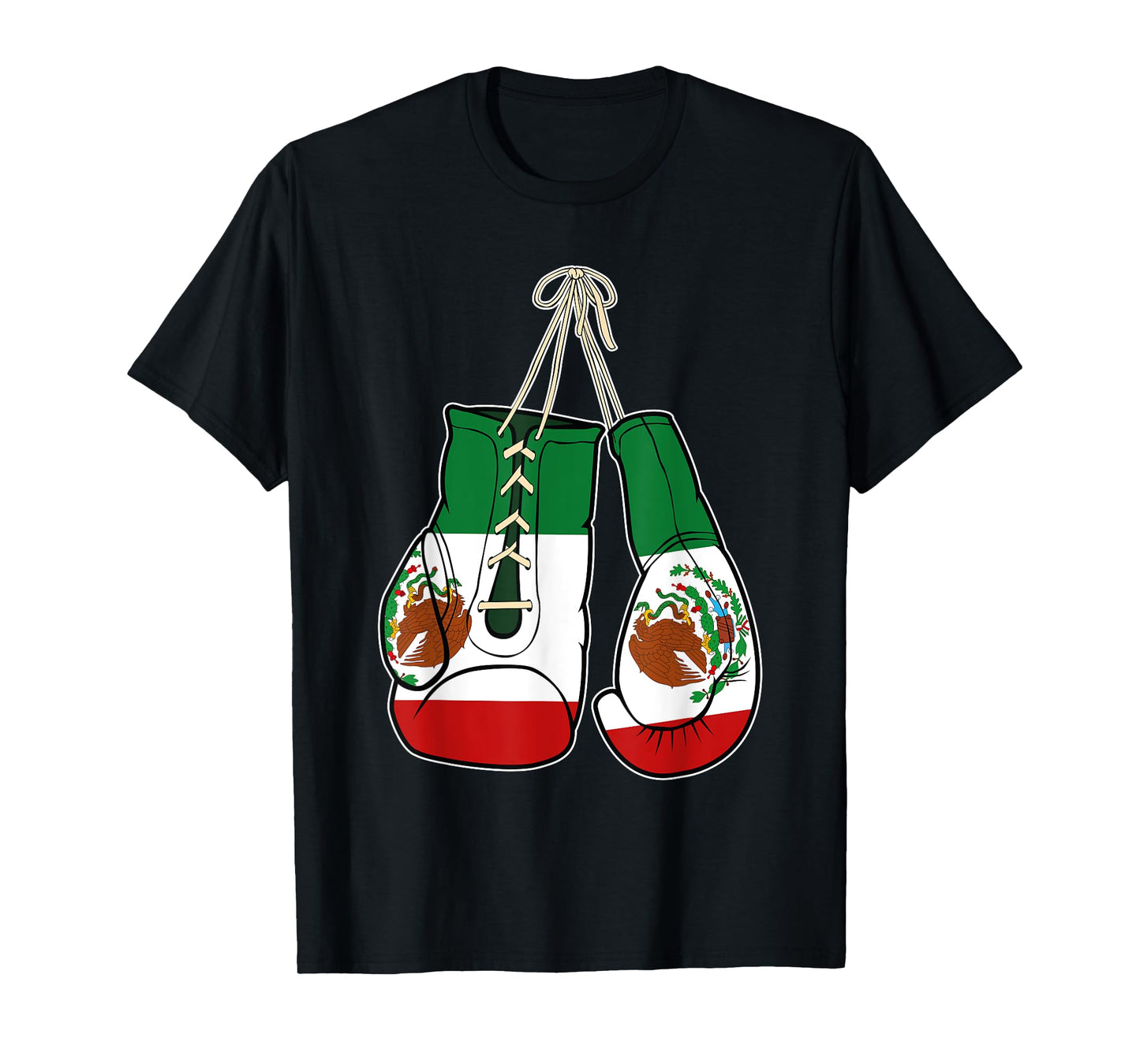 Boxing Gloves Mexico Flag Kickboxer Combat Fighter T-Shirt