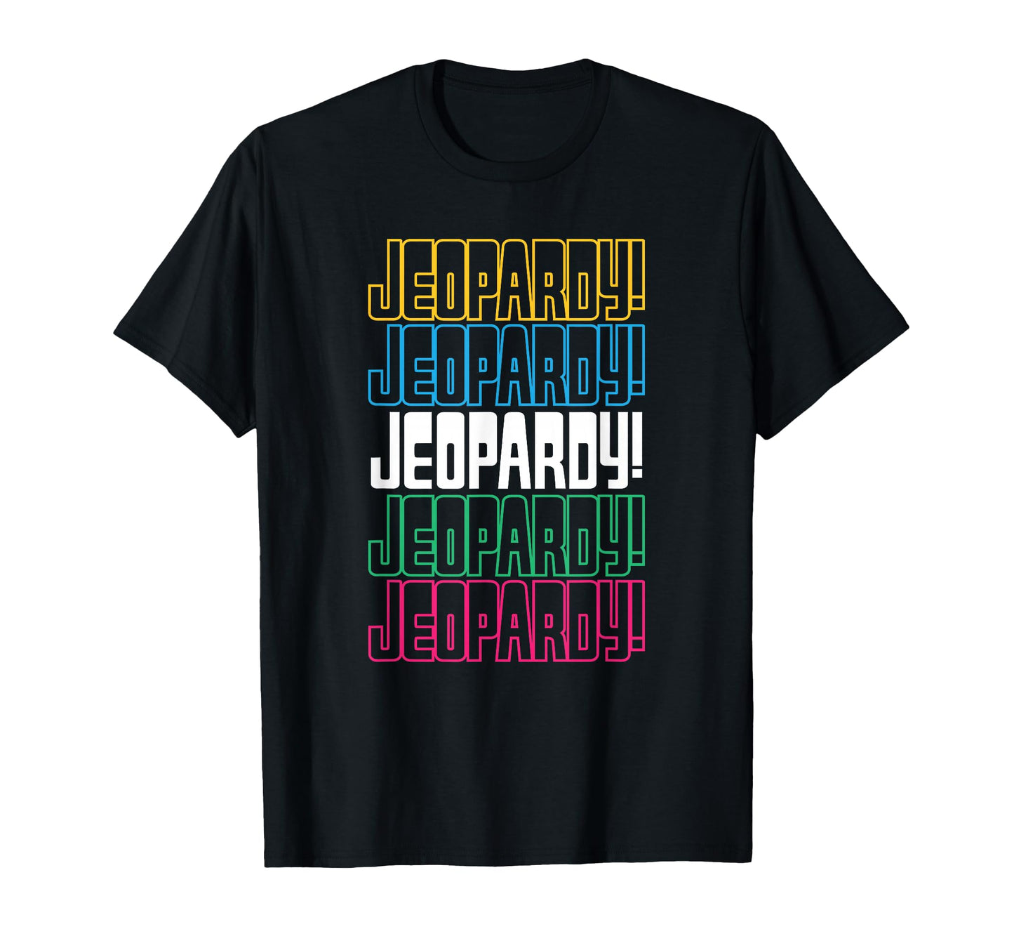 Jeopardy! Repeat Logo T-Shirt - Unisex-Adults, Black, Small, Short Sleeve, Themed Novelty