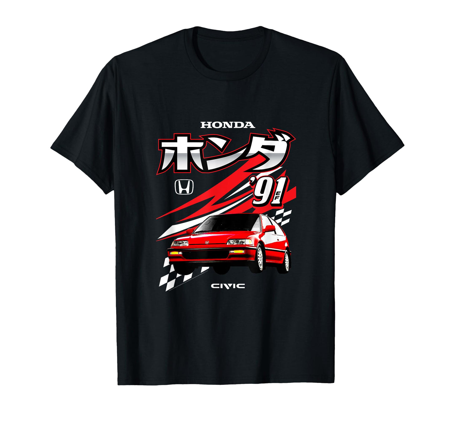 Honda Vintage '91 Ef Civic Racing Hatch Kanji T-Shirt