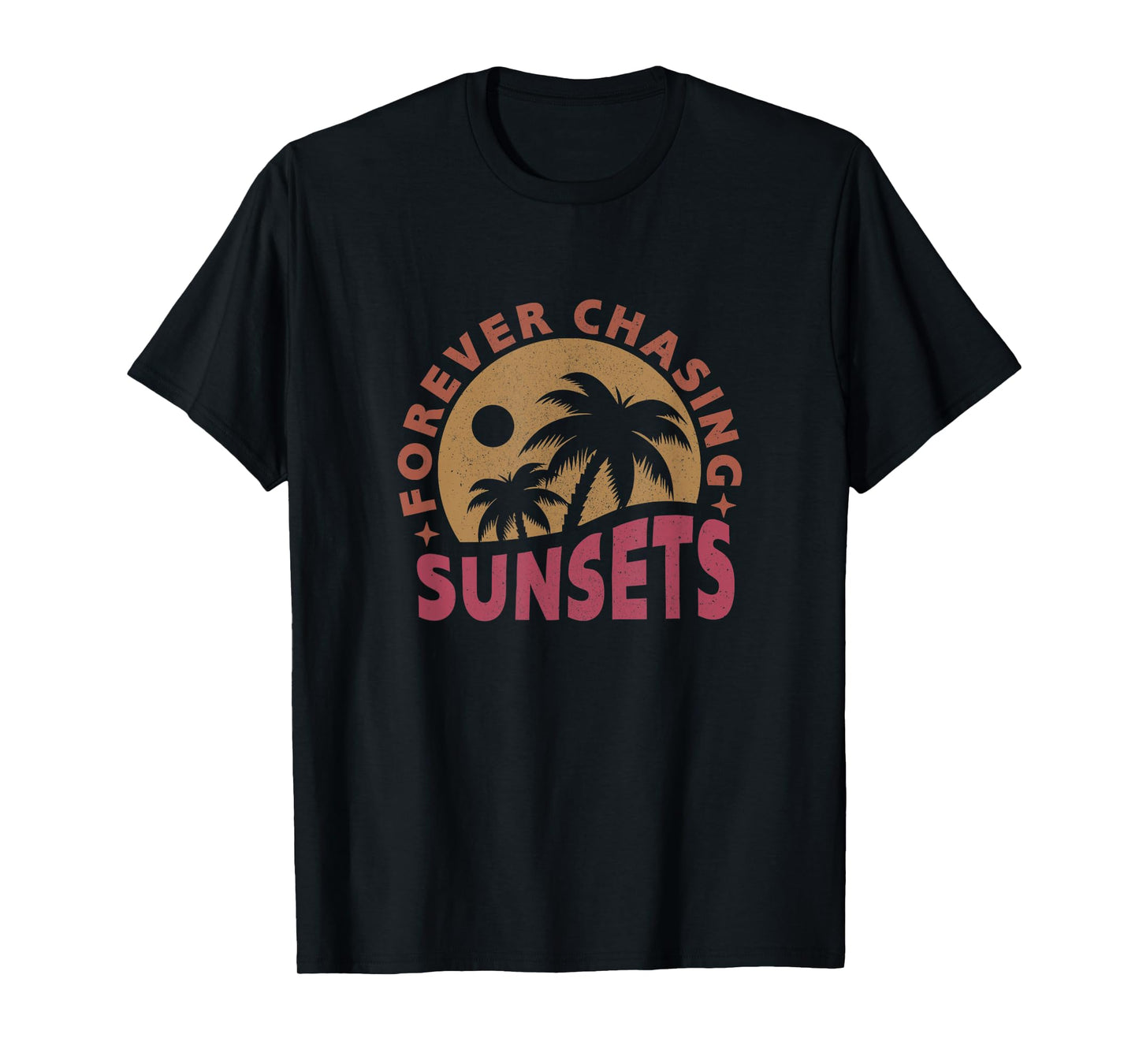 Retro Vintage Forever Chasing Sunsets Summer Vacation T-Shirt for Men Women