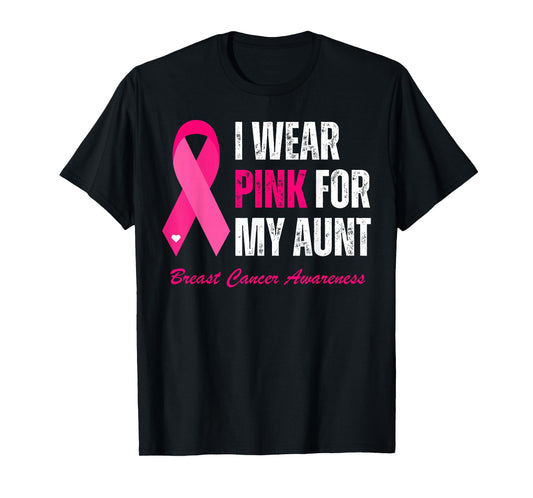 Vintage I Wear Pink For My Aunt Breast Cancer Awareness T-Shirt