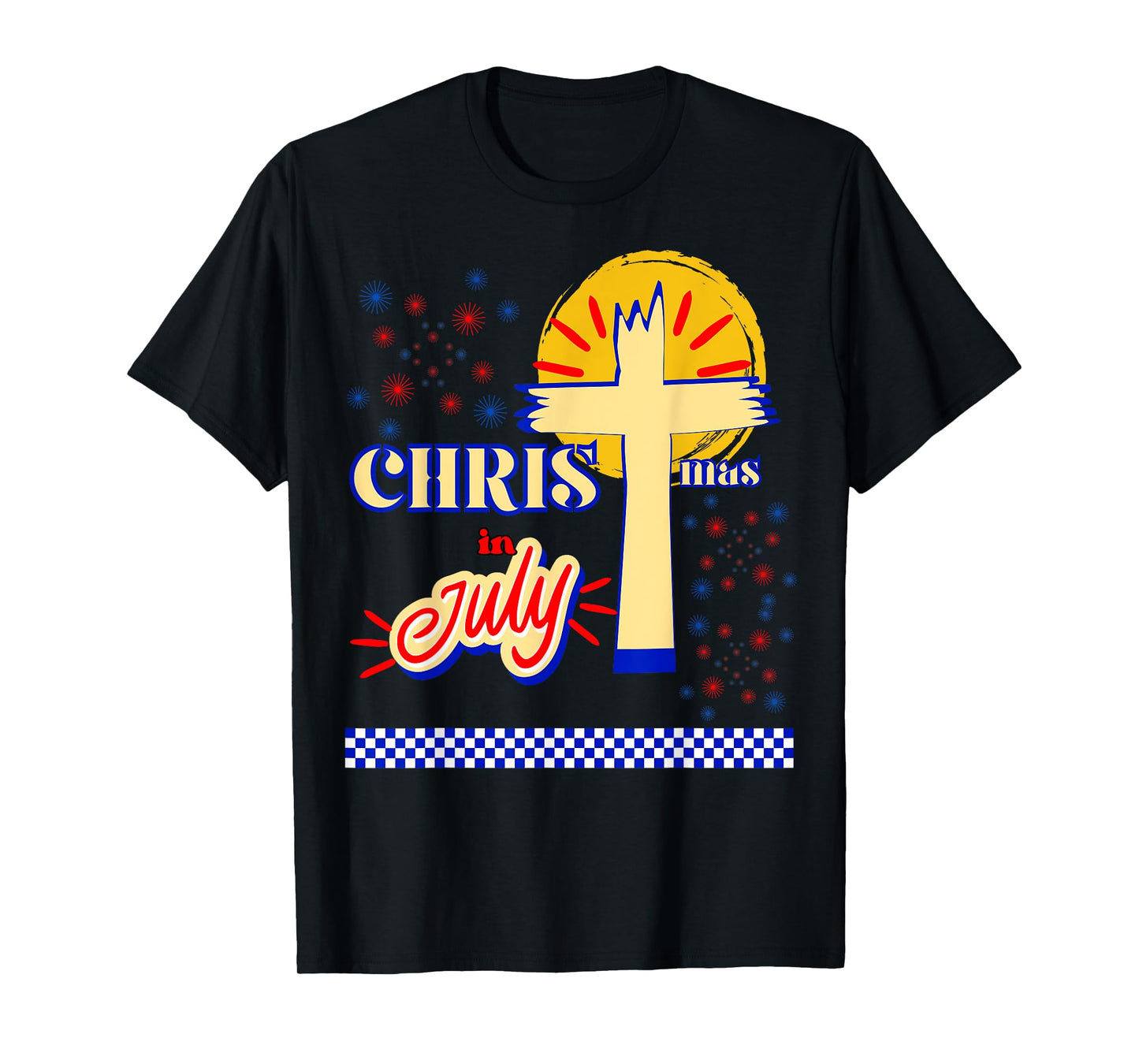 Retro Christmas In July Christian Jesus God Summer Beach BBQ Men Women Kids T-Shirt