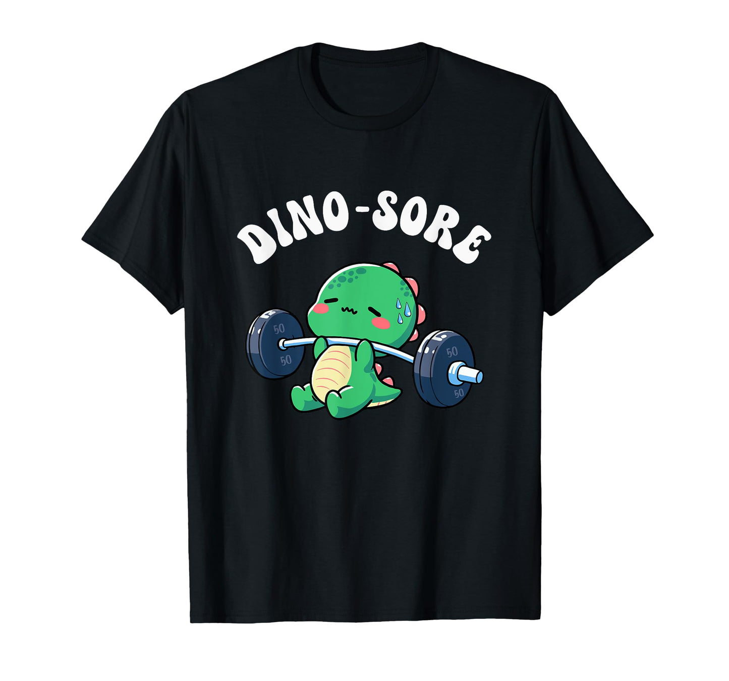 Dino Sore Gym Workout Lifting Weights Fitness Dino Saur Gym T-Shirt