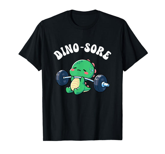 Dino Sore Gym Workout Lifting Weights Fitness Dino Saur Gym T-Shirt