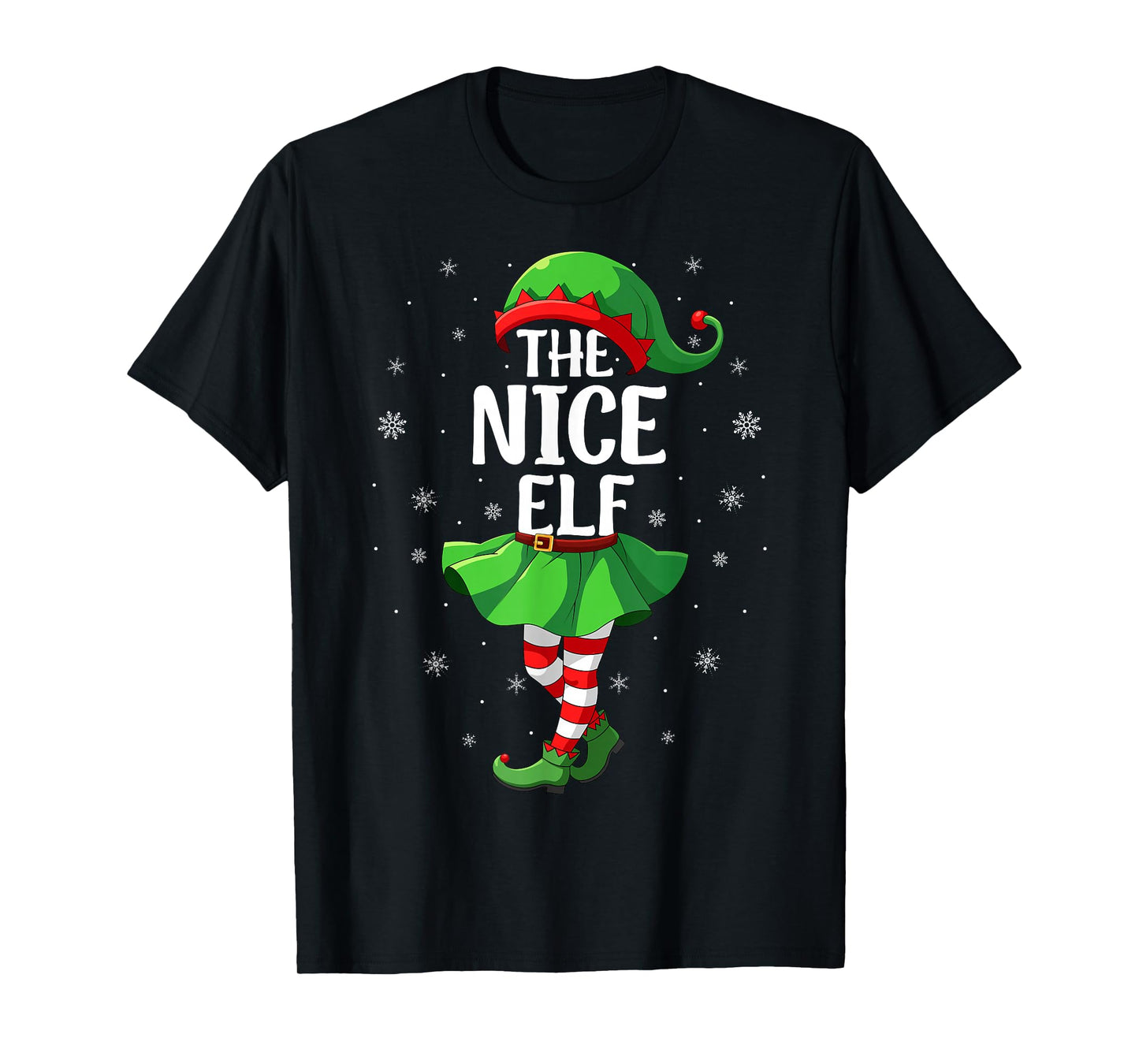 Nice Elf Christmas Girls Women Elf Squad Xmas Family T-Shirt