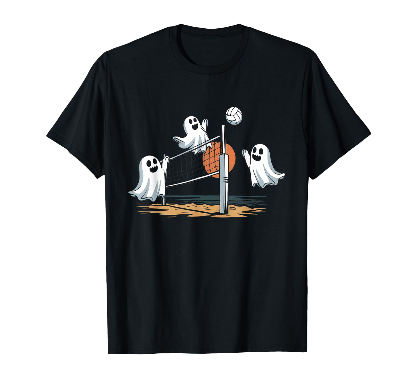Funny Volleyball Halloween Ghost-Volleyball Sports Lovers T-Shirt