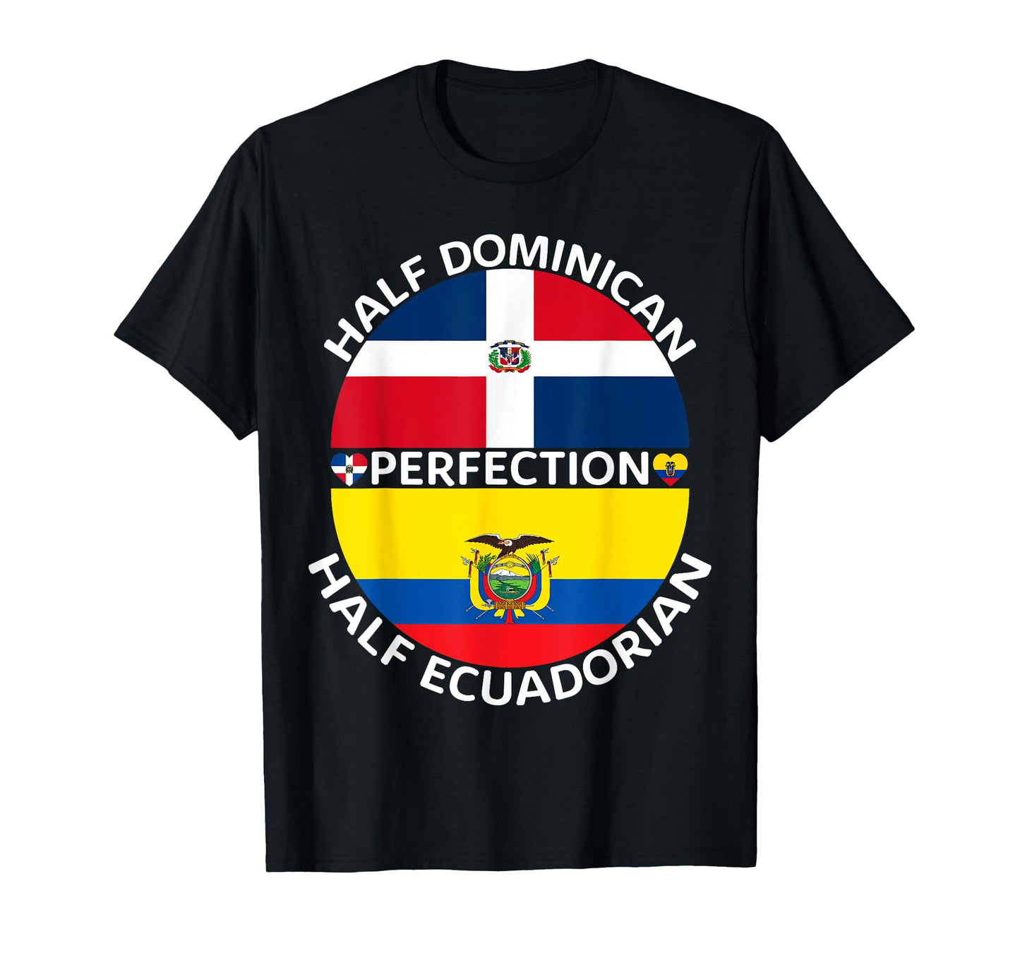 Half Ecuadorian Half Dominican Republic Ecuador Flag Men T-Shirt