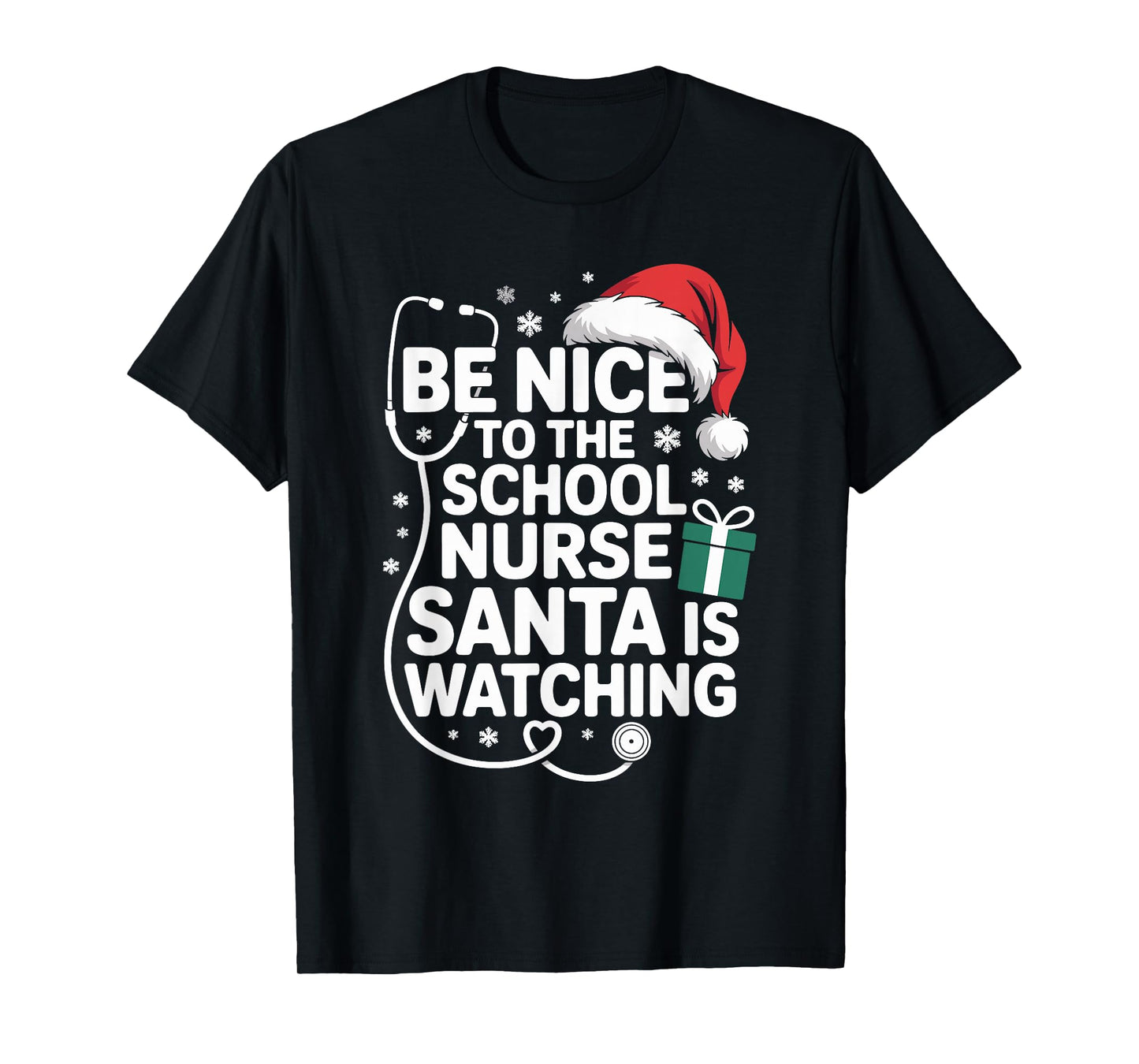 School Nurse Christmas Nursing Humor Xmas for Women T-Shirt