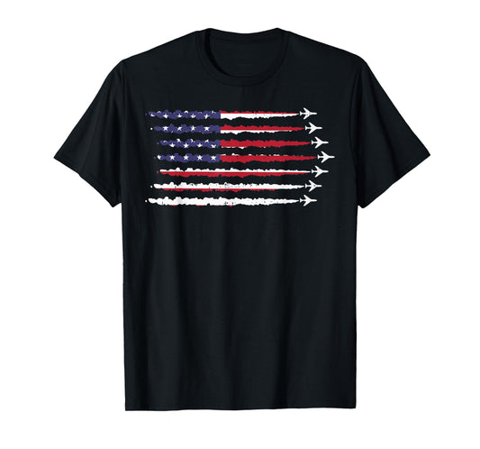 4th Of July America USA Flag Jets Patriotic Men Women Kids T-Shirt