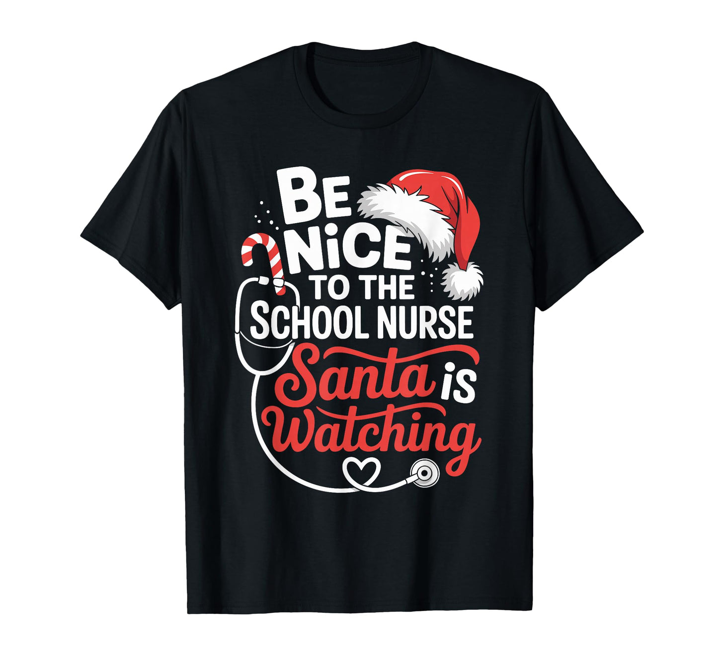 School Nurse Christmas Nursing Humor Xmas for Women T-Shirt