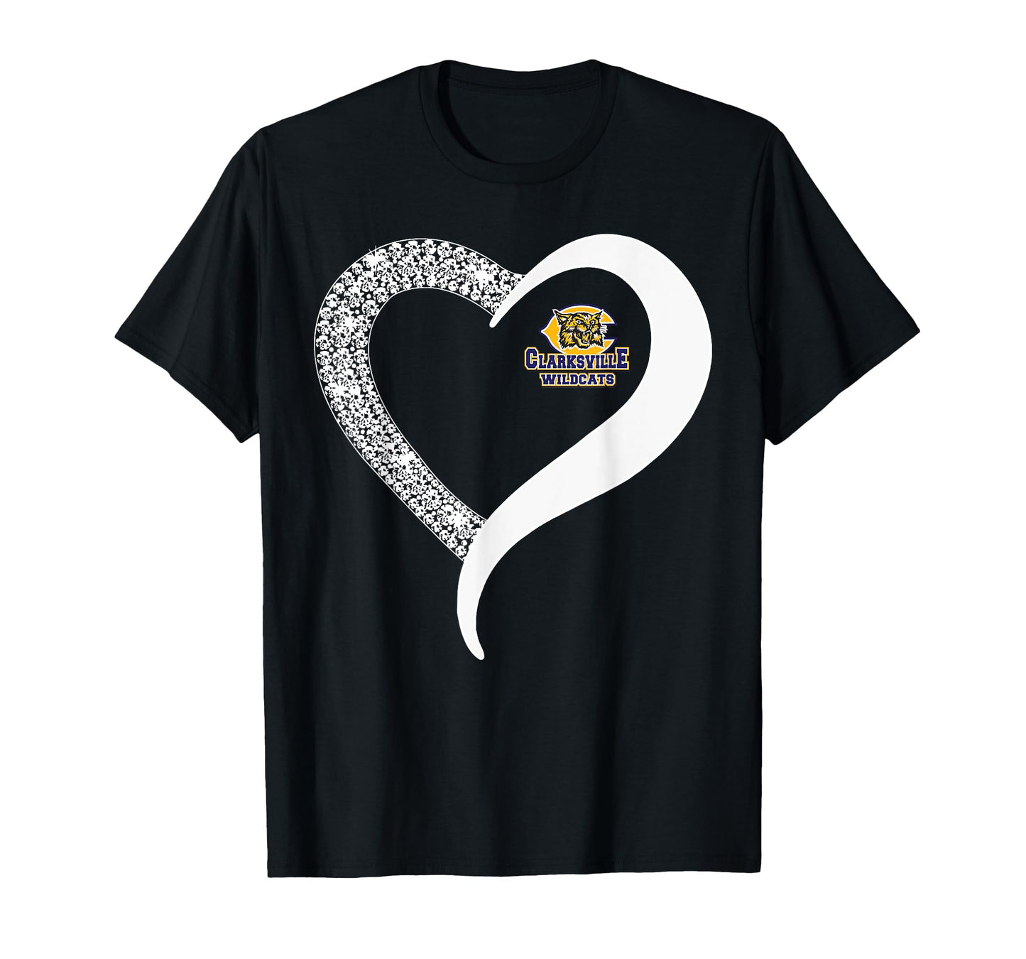 Clarksville Wildcats Logo Diamond Heart HS T-Shirt