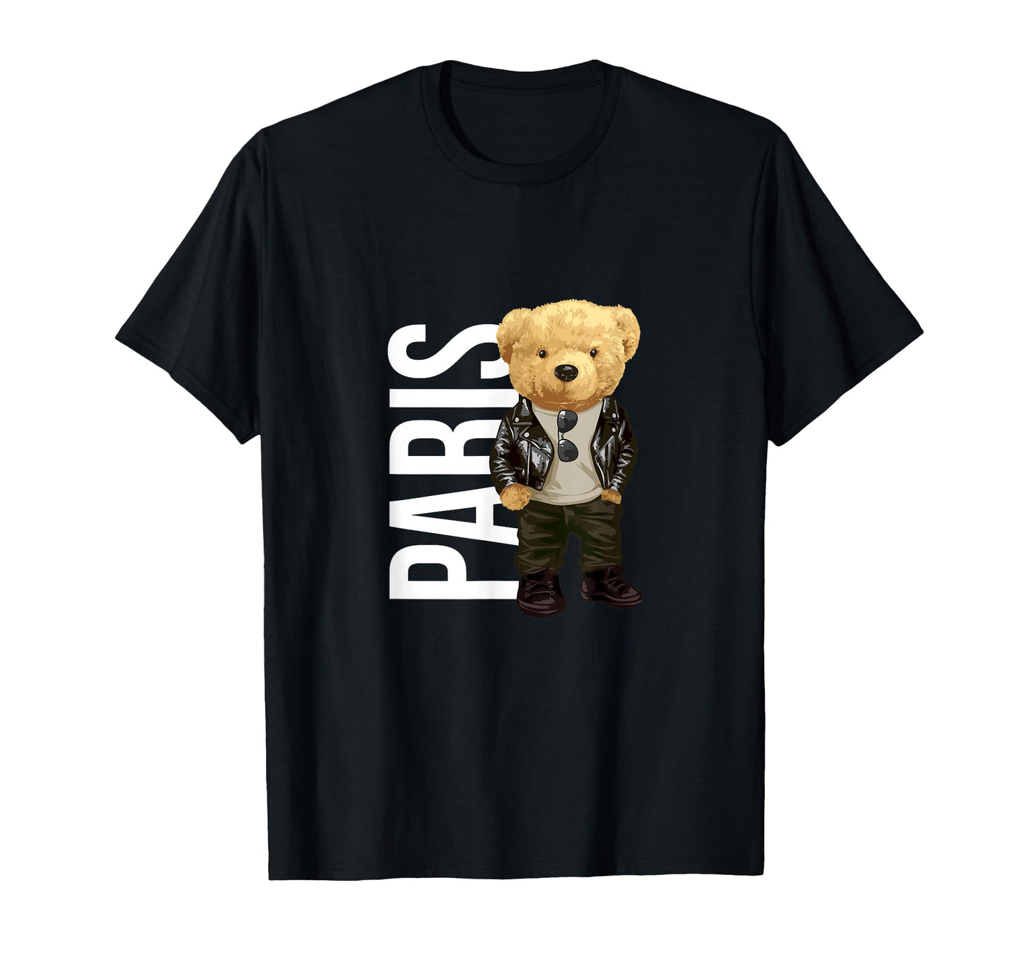 Cool Teddy Bear in Paris France Illustration Graphic Designs T-Shirt