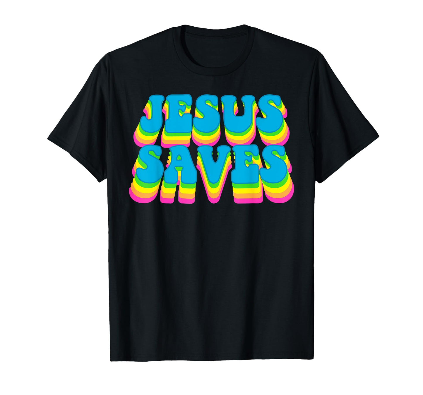 Groovy Jesus Saves Christian 70's Hippie T-Shirt