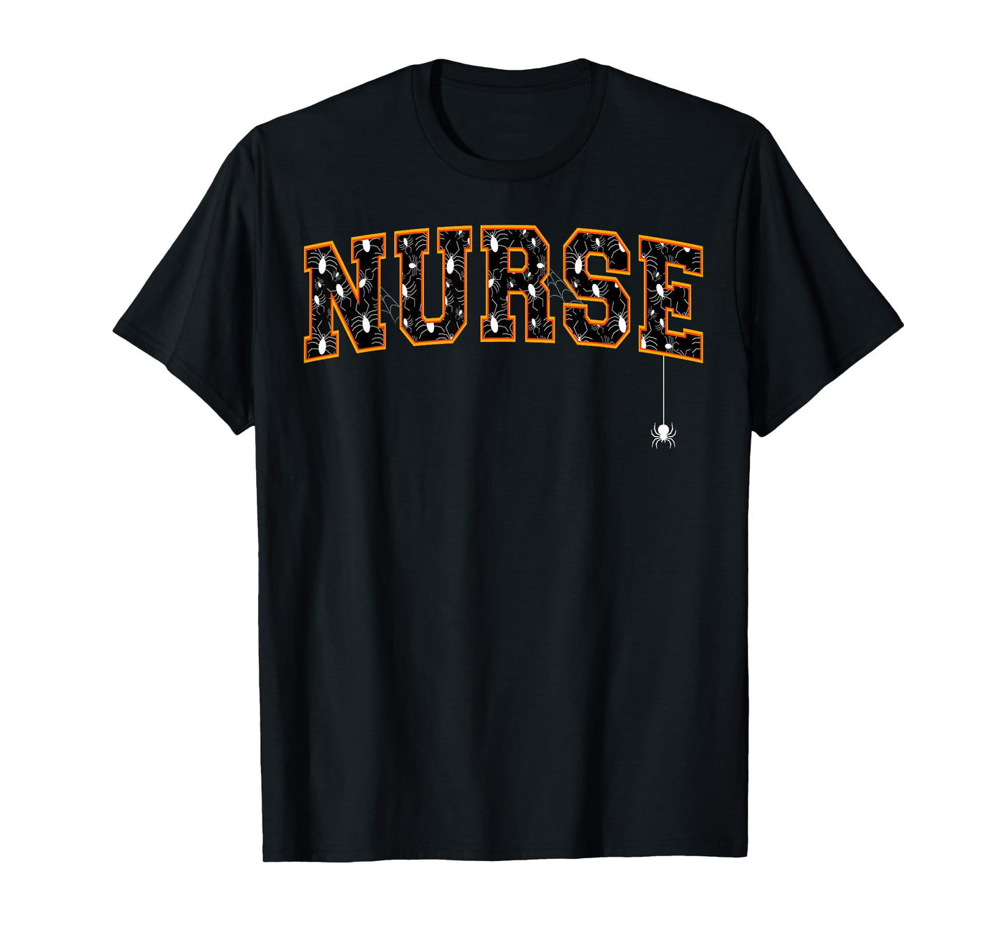 Nurse Cute Halloween Spiders Varsity Letters T-Shirt