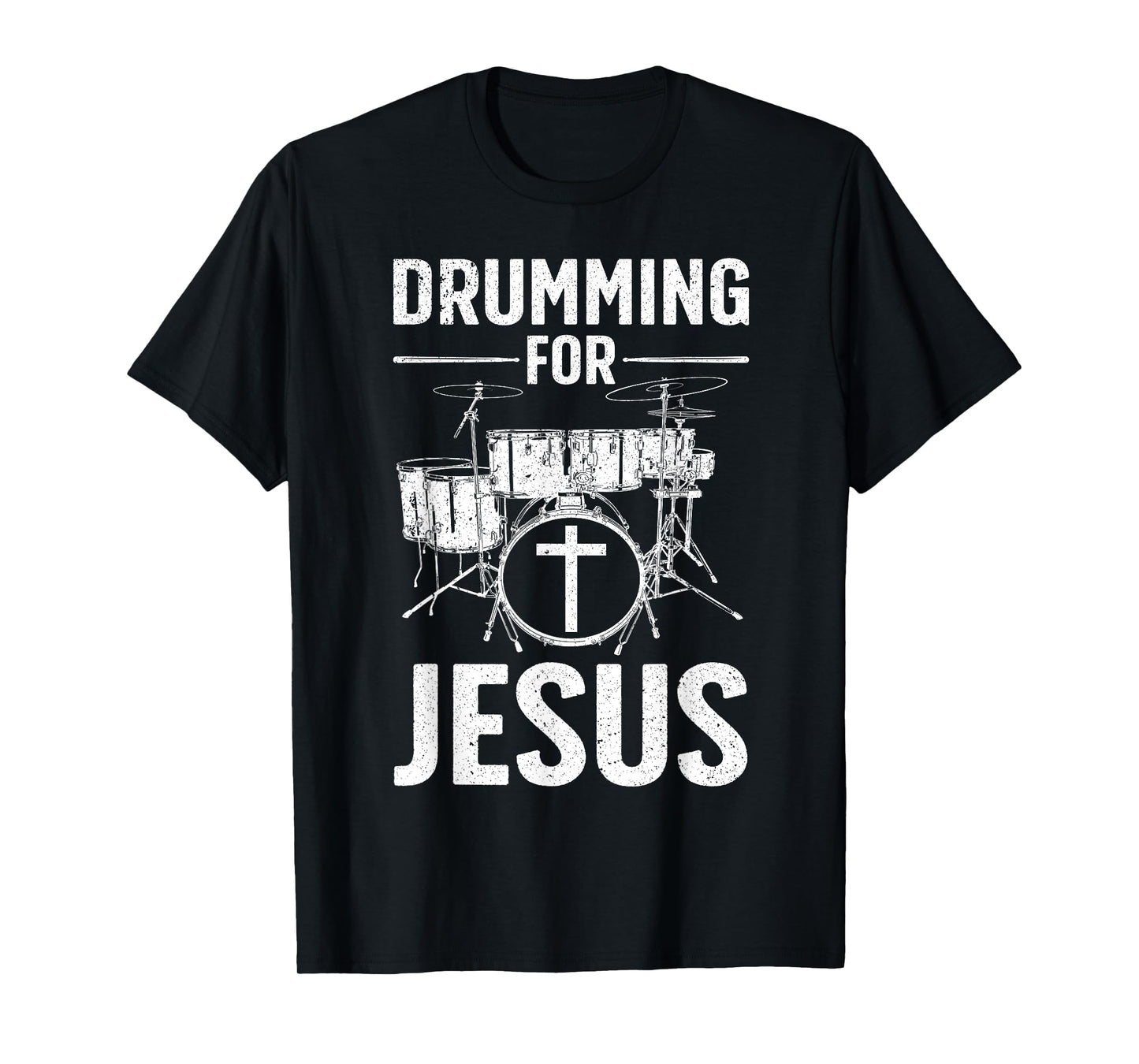 Funny Drumming Art For Men Women Drumline Drum Set Drummer T-Shirt