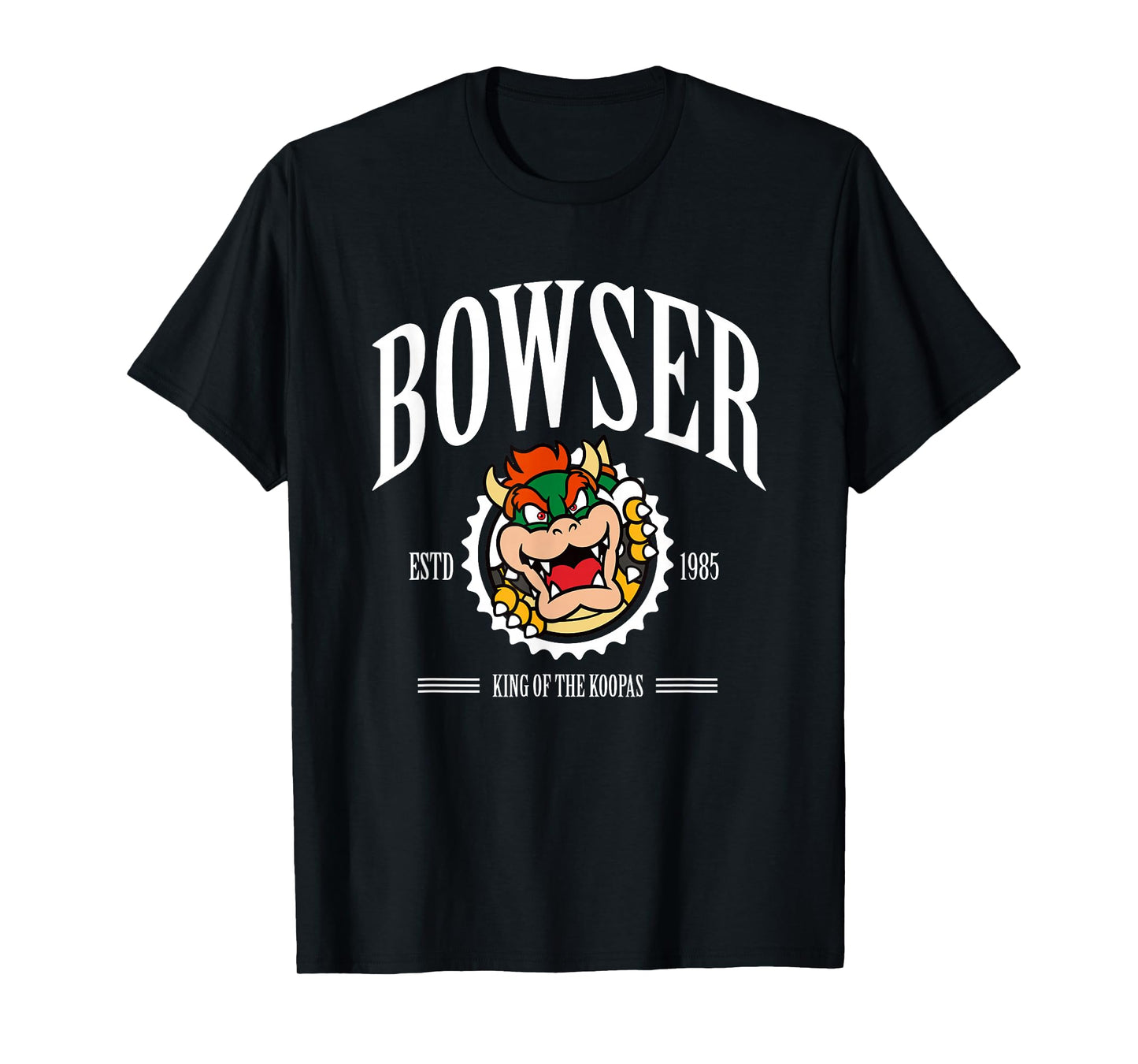 Super Mario Bros Bowser Est 1985 King Koopa Collegiate T-Shirt
