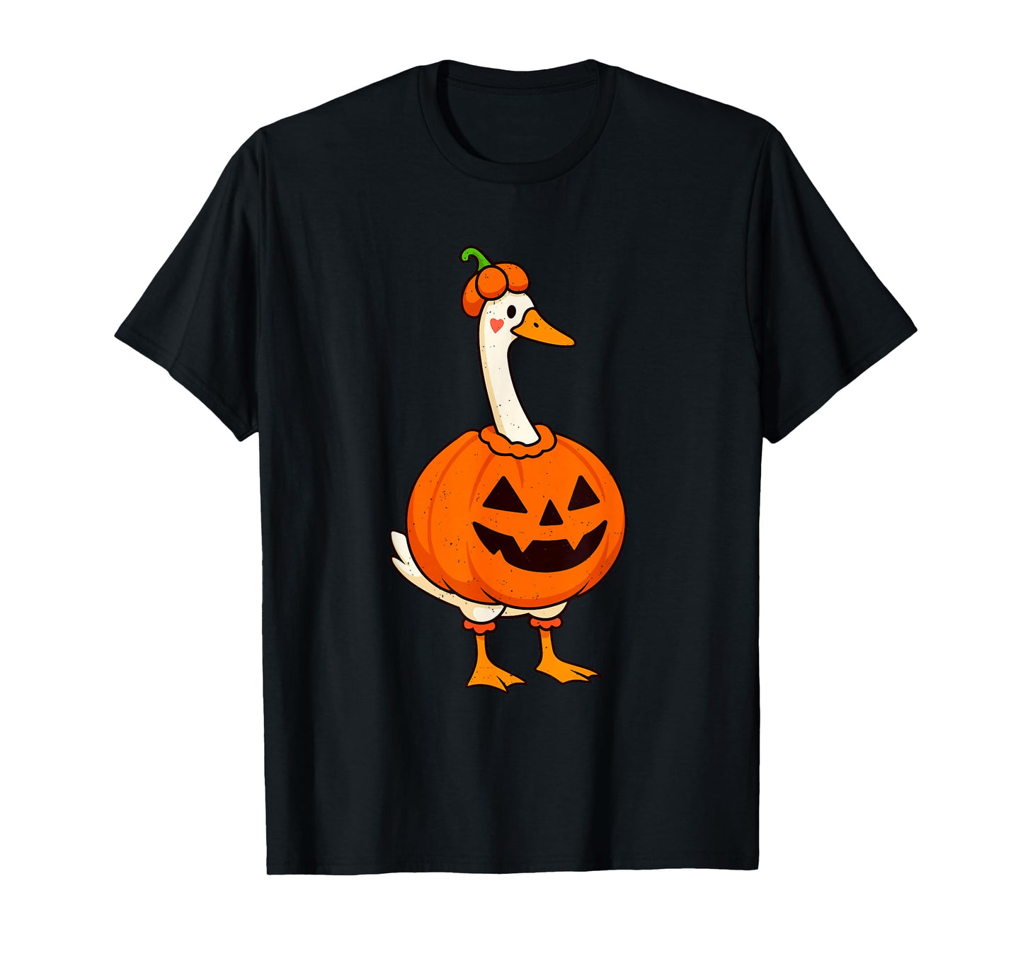 Pumpkin Duck Halloween Funny Farm Animal Jack O Lantern T-Shirt
