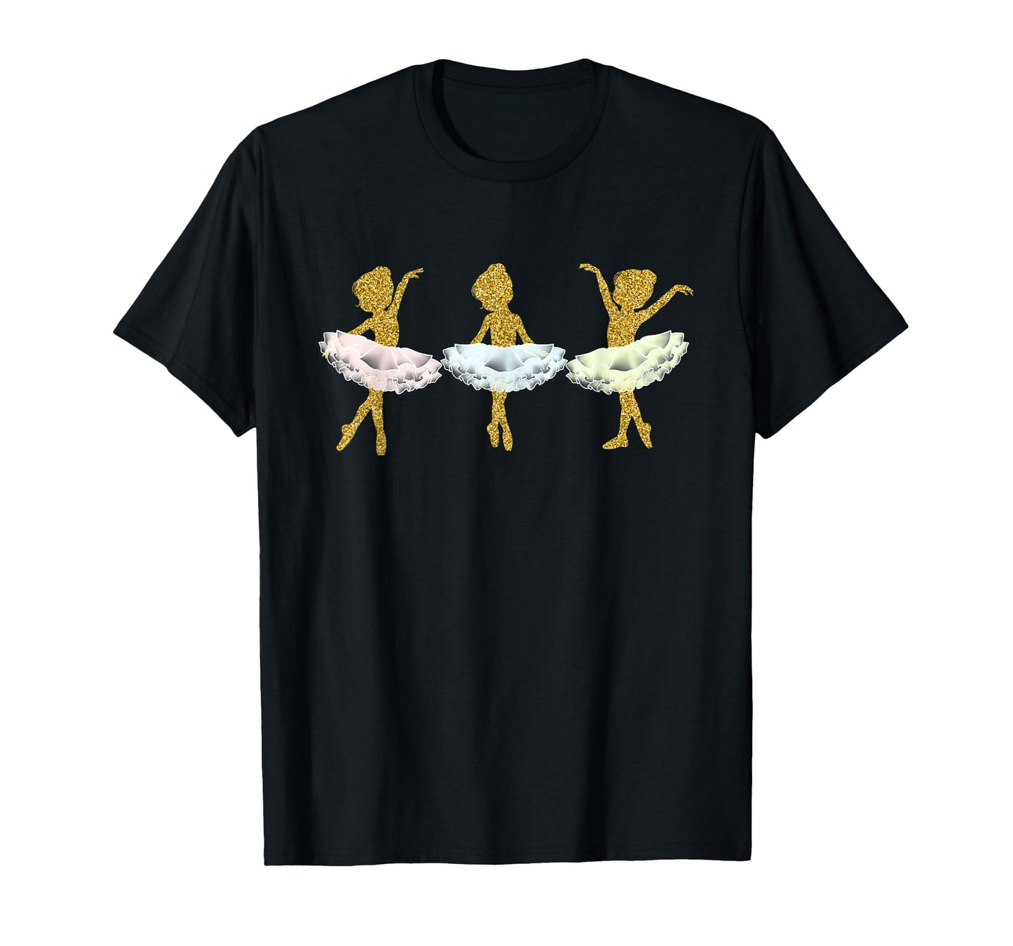 Golden Ballerina Trio Little Tutu Three Colors Ballet Dance T-Shirt