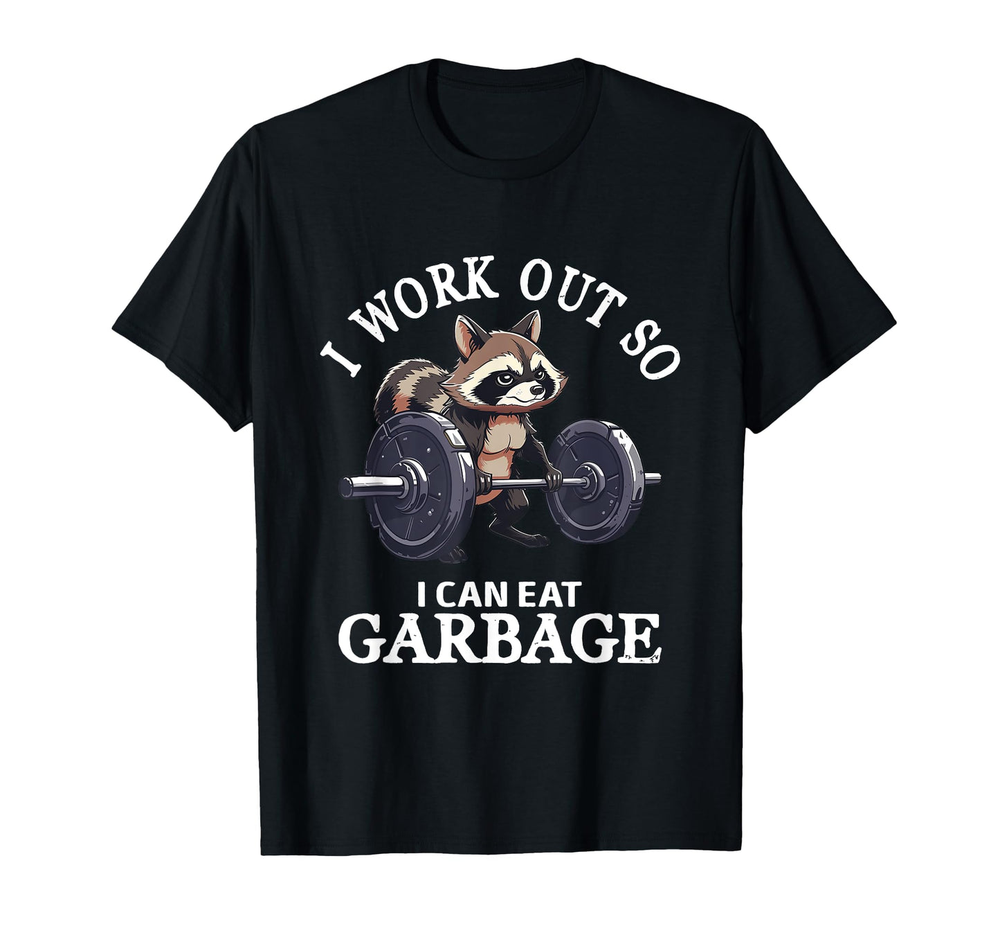 I Work Out Retro Cute Raccoon Gym Animal Lovers So I Can Eat T-Shirt