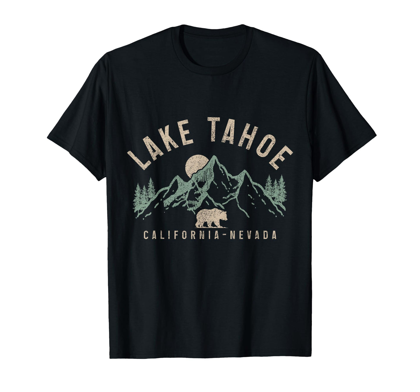 Lake Tahoe California Nevada Mountains Bear Nature Vintage T-Shirt