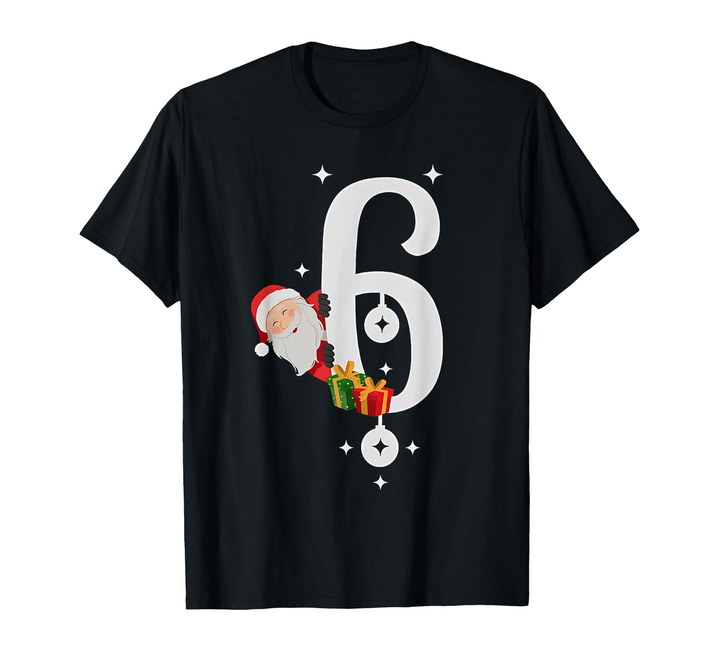 Number Six 6 Funny Meme Christmas Santa Claus Six Seven 67 T-Shirt