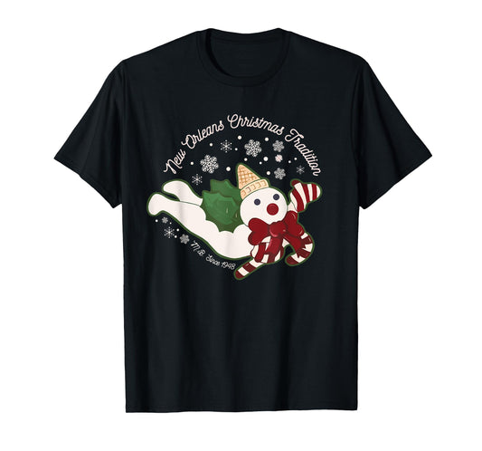 New Orleans Mr Bingle Christmas Tradition Snowmen Christmas T-Shirt