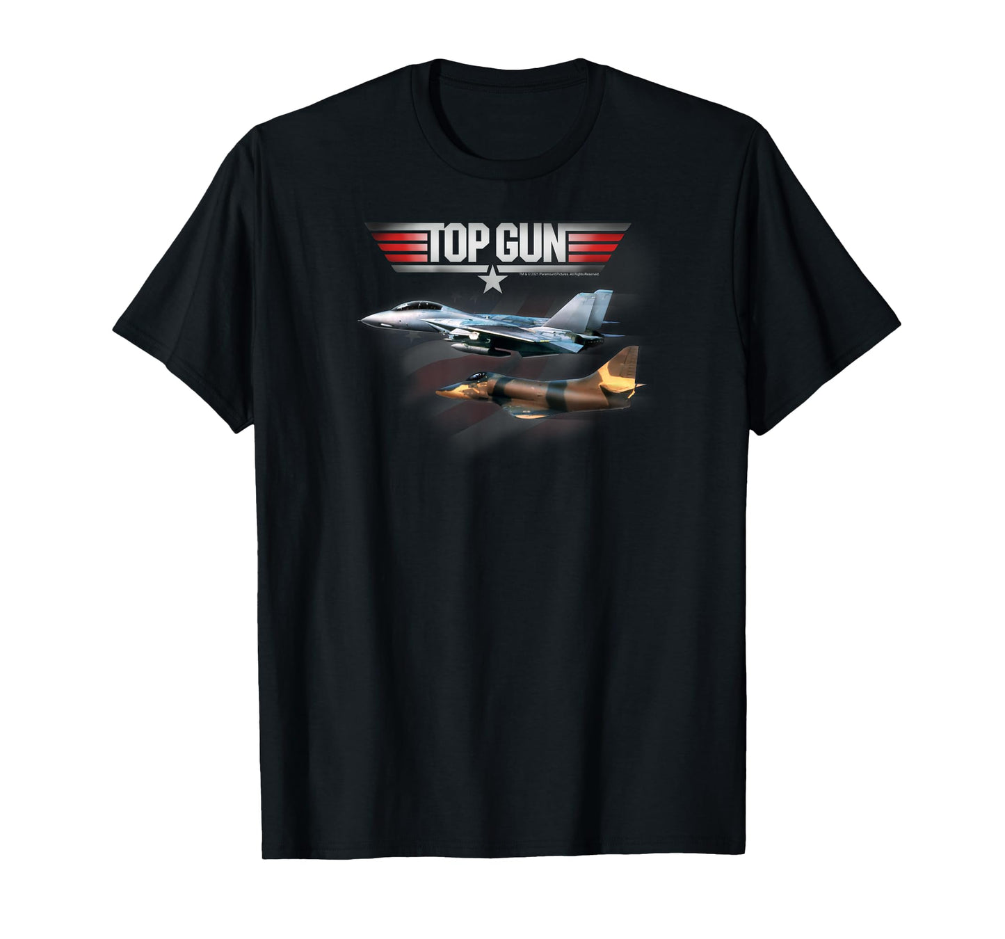 Top Gun American Flag Fighter Jet Classic Action Movie T-Shirt