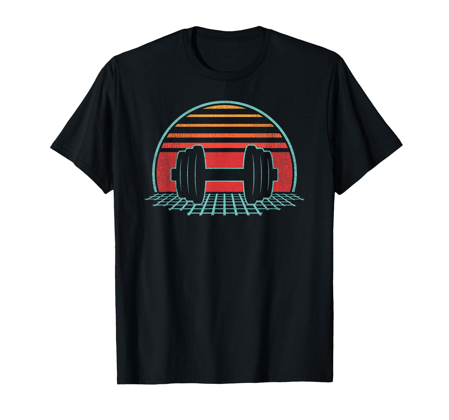 Weight Lifting Dumbbell Workout Retro Strongman Powerlifting T-Shirt