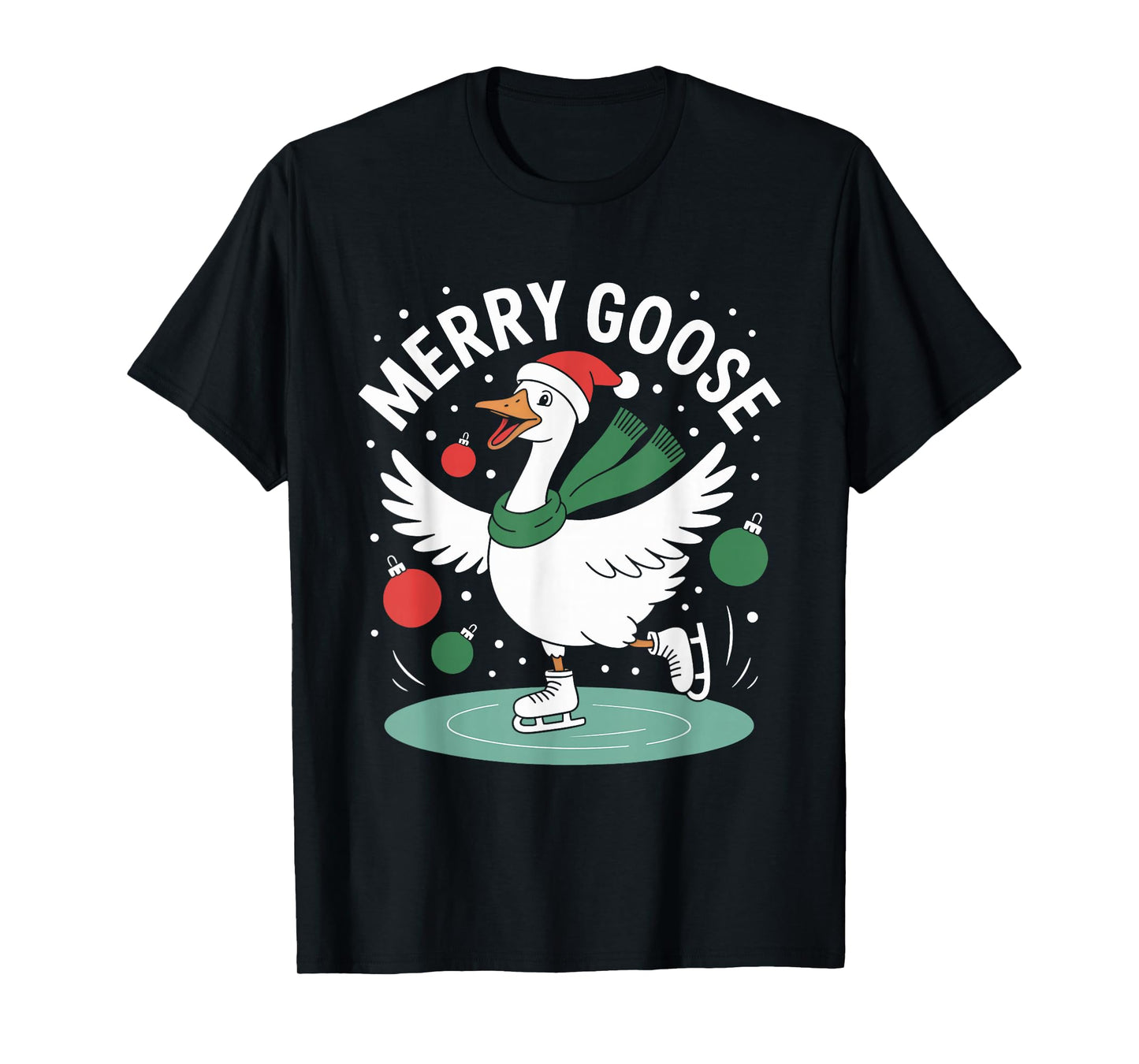 Merry Goose on The Loose Funny Christmas Silly Humor T-Shirt