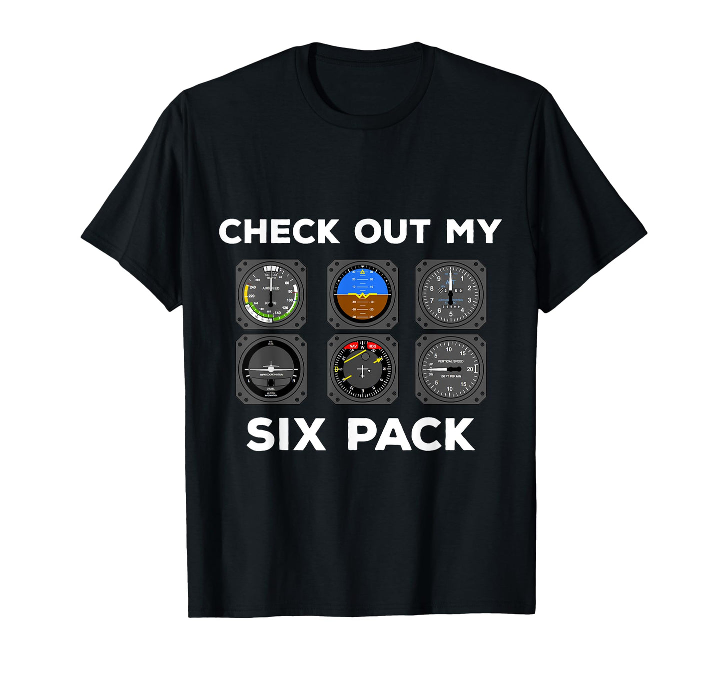 Check Out My Six Pack Pilot Aviation Flying Airplane Gym T-Shirt