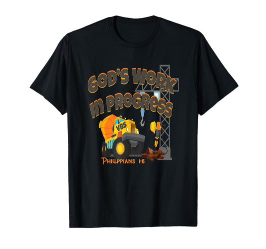 VBS 2020 Concrete Cranes Gods Work Under Construction Truck T-Shirt
