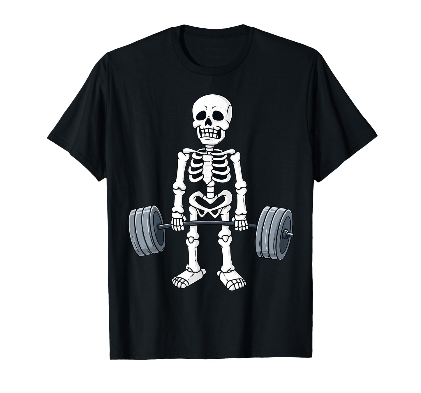 Halloween Skeleton Deadlift Funny Fitness Weightlifting T-Shirt