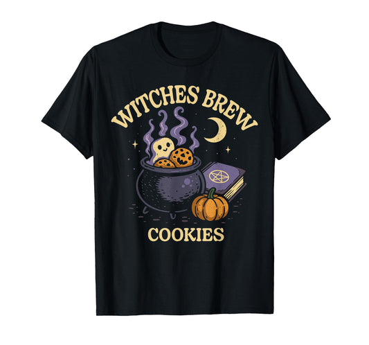 Halloween Witch Cauldron Witches Brew Cookies Funny Ghost T-Shirt