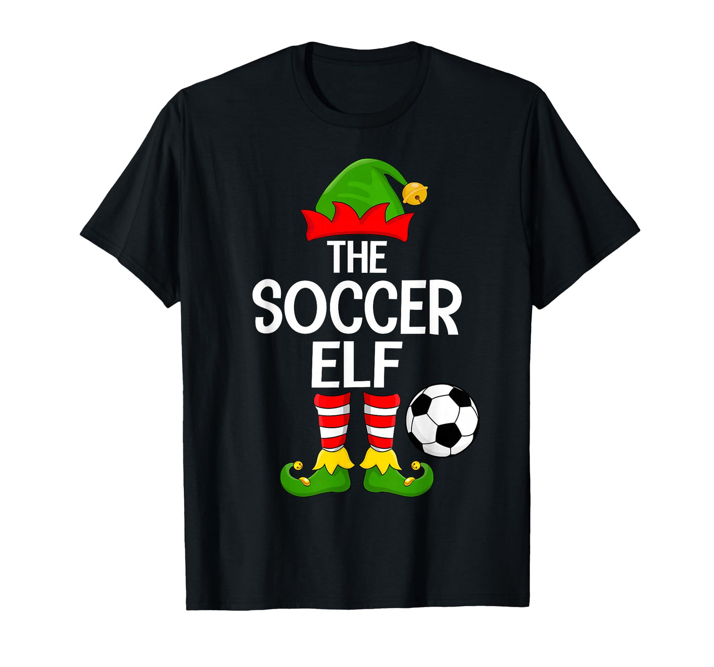 Soccer Elf Xmas Matching Family Elf Squad Christmas T-Shirt