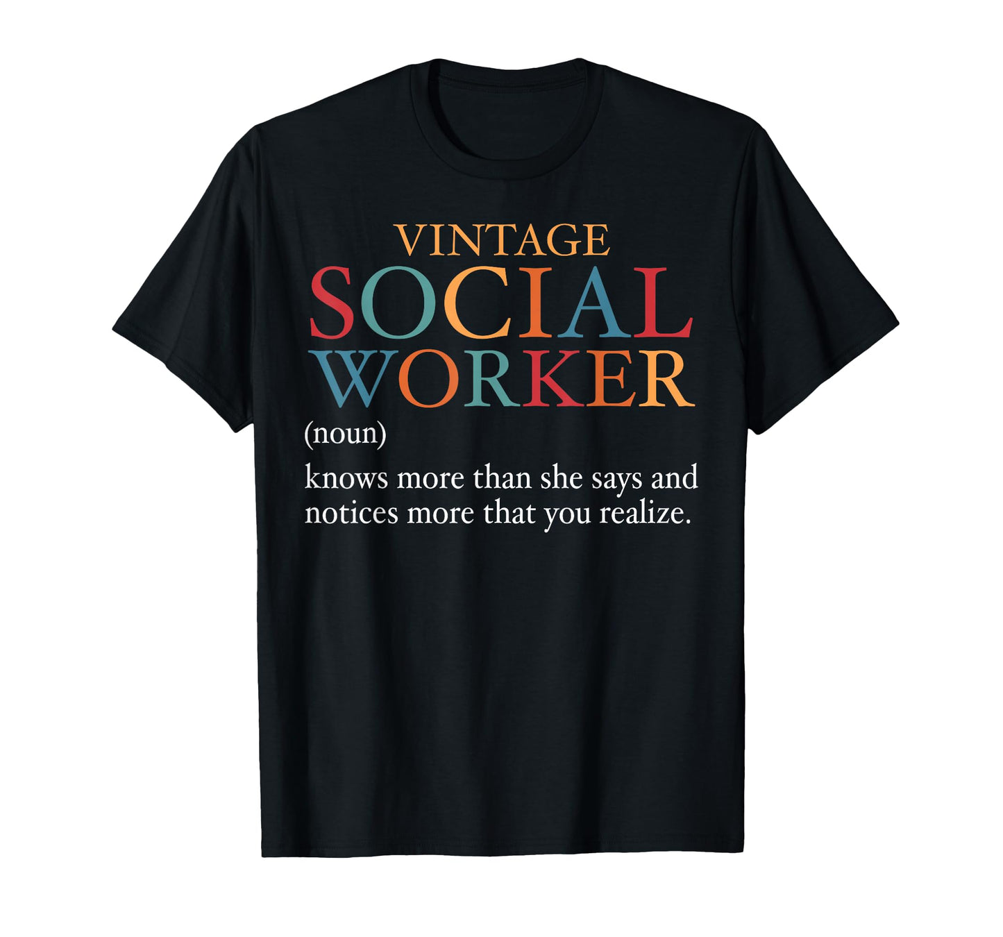 Vintage Social Worker Definition Funny Social Work T-Shirt