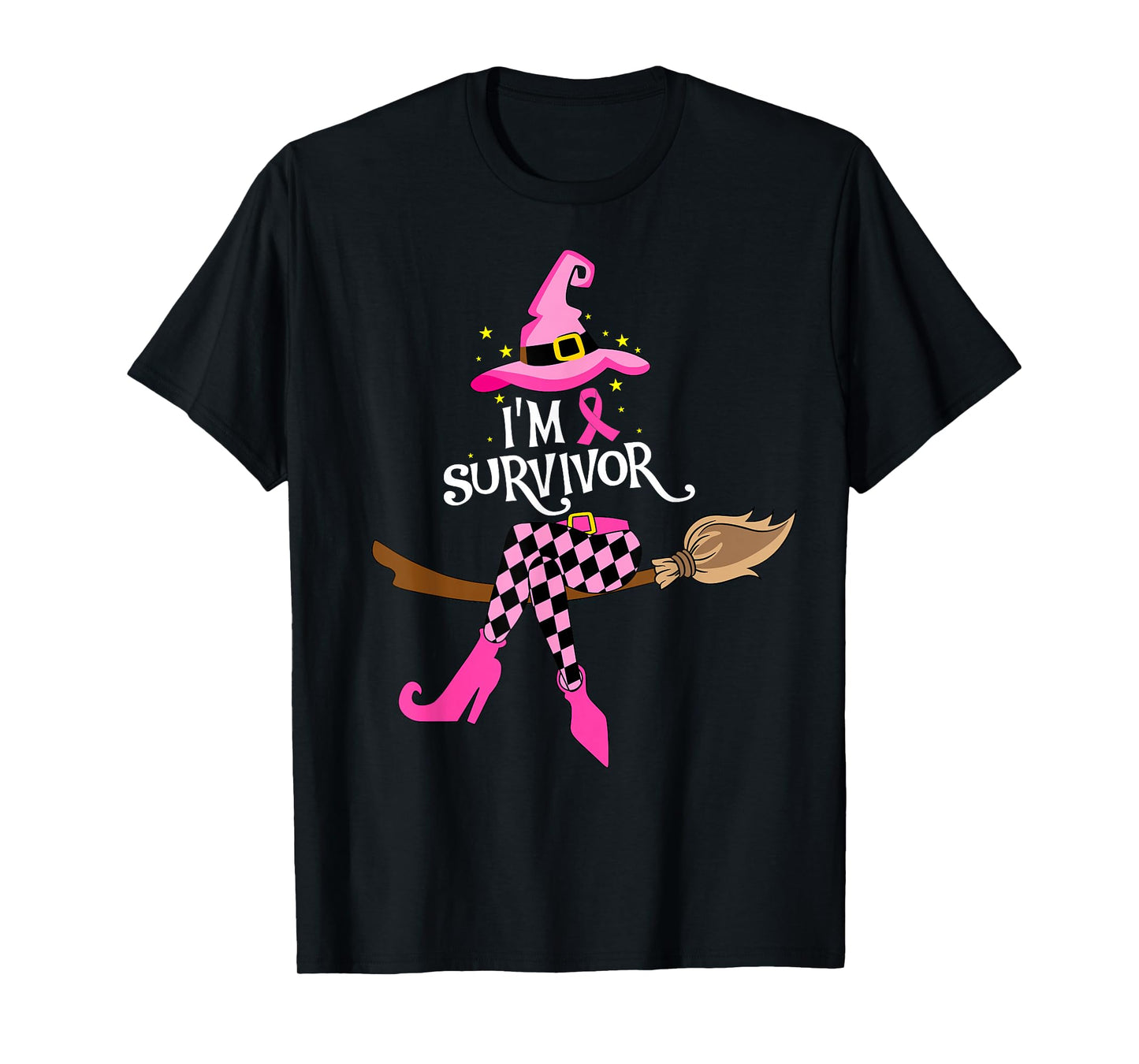 Halloween Witch I'm A Survivor Breast Cancer Warrior Women T-Shirt